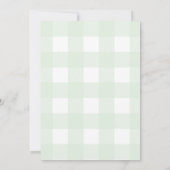 Minzgrüne Gingham-Geburtstagseinladung Einladung (Rückseite)