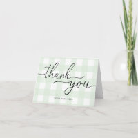 Minzgrüne Gingham-Karte zum Dankeschön