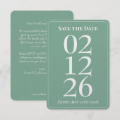 Minzgrüne Hochzeit Save-the-Date-Karten Einladung (Vorne/Hinten)