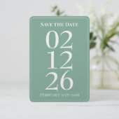 Minzgrüne Hochzeit Save-the-Date-Karten Einladung (Stehend Vorderseite)