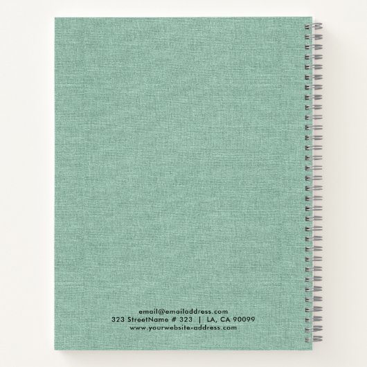 Minzgrüne Imitate Leinenstruktur Notizblock (Rückseite)