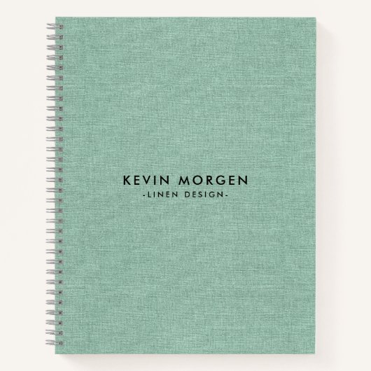 Minzgrüne Imitate Leinenstruktur Notizblock (Vorderseite)