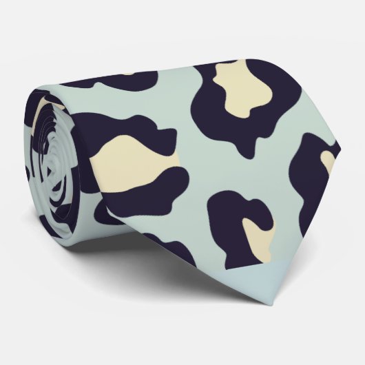 Minzgrüne Leopard Krawatte (Gerollt)
