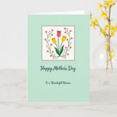 Minzgrüne Mutterkarte Karte (Gelbe Blume)