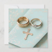 Minzgrüne religiöse Hochzeit Einladung (Vorderseite)