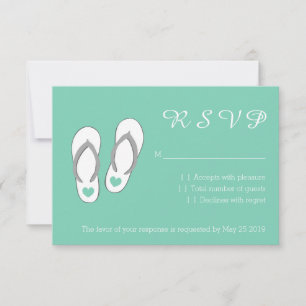 Minzgrüne Strandschuhe UAWG Hochzeitskarten RSVP Karte