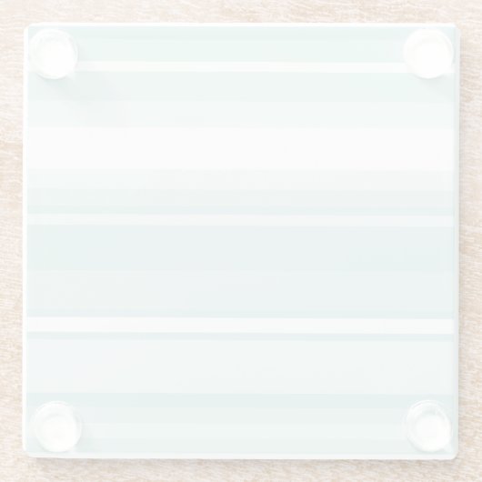 Minzgrüne Streifen Glasuntersetzer (Rückseite)