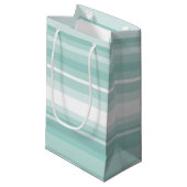 Minzgrüne Streifen Kleine Geschenktüte (Vorderseite Schrägansicht)