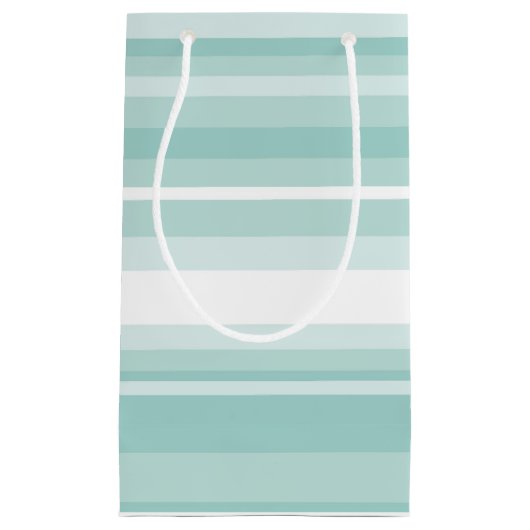 Minzgrüne Streifen Kleine Geschenktüte (Vorderseite)