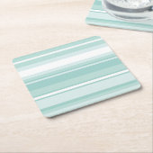 Minzgrüne Streifen Rechteckiger Pappuntersetzer (angewinkelt)