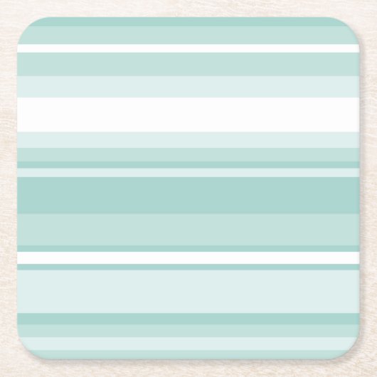 Minzgrüne Streifen Rechteckiger Pappuntersetzer (Vorderseite)