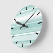 Minzgrüne Streifen Runde Wanduhr (Winkel)