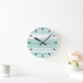 Minzgrüne Streifen Runde Wanduhr (Zuhause)