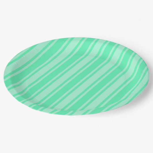 Minzgrüne Süßigkeiten Pappteller (Schrägansicht)
