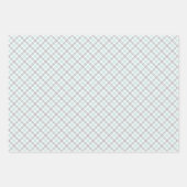 Minzgrüne und graue Gingham-Geschenkpapierbögen Geschenkpapier Set (Vorderseite)