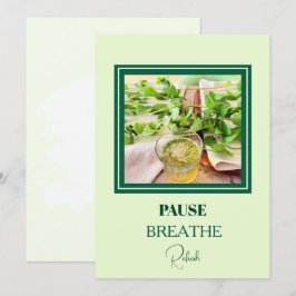 Minzgrüne Wellness- & Selbstfürsorge-Postkarte Karte