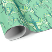 Minzgrüner Drachen-Wrap-Papier Geschenkpapier (Rolleneckpunkt)