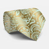 Minzgrüner Paisley-Hintergrund Krawatte (Gerollt)