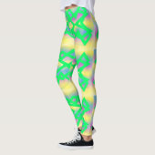 Minzgrünes Crossover-Muster mit Zitrone Leggings (Links)