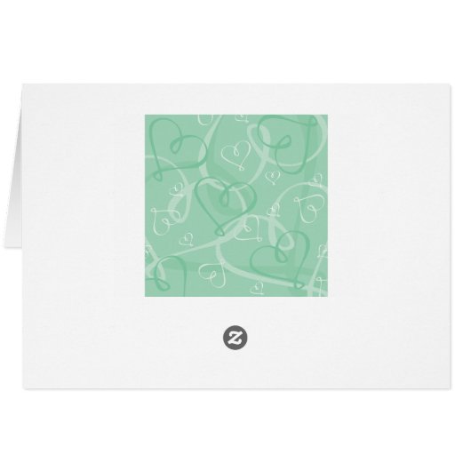 Minzgrünes Herzmuster (Rückseite Horizontal)