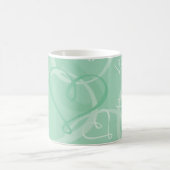 Minzgrünes Herzmuster Kaffeetasse (Mittel)