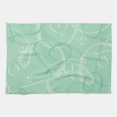 Minzgrünes Herzmuster Küchentuch (Horizontal)