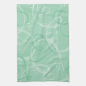 Minzgrünes Herzmuster Küchentuch (Vertikal)