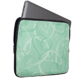 Minzgrünes Herzmuster Laptopschutzhülle (Vorne Rechts)