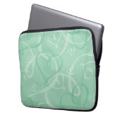 Minzgrünes Herzmuster Laptopschutzhülle (Vorderseite Links)