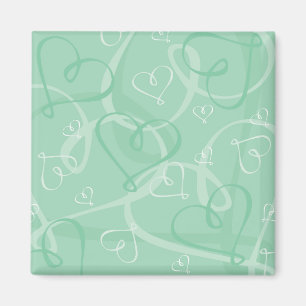 Minzgrünes Herzmuster Magnet