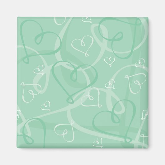 Minzgrünes Herzmuster Magnet (Vorne)