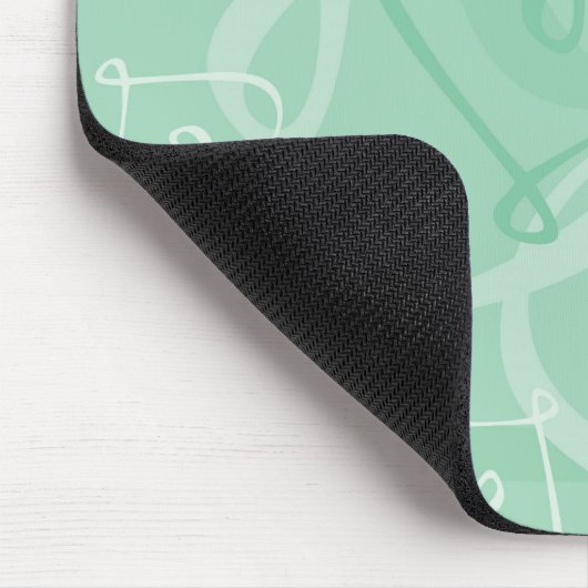 Minzgrünes Herzmuster Mousepad (Ecke)