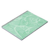 Minzgrünes Herzmuster Notizblock (Linke Seite)