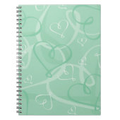 Minzgrünes Herzmuster Notizblock (Vorderseite)