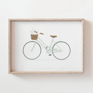 Minzgrünes Vintage-Fahrrad Poster