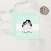 Minzherz Pinguin danke Ihnen Notecards Mitteilungskarte (Vorderseite/Rückseite Beispiel)