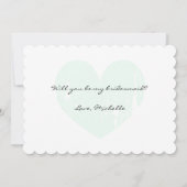Minzherz Werden Sie meine Bridesmeier-Wunschkarten Einladung (Rückseite)