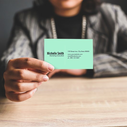 Minzhintergrund mit Trennlinie Visitenkarte