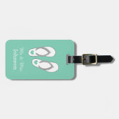 Minzige grüne Strandhausschuhe - Gepäckanhänger (Vorderseite horizontal)