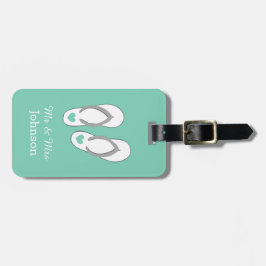 Minzige grüne Strandhausschuhe - Gepäckanhänger