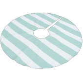 Minzige Prepper-Streifen Polyester Weihnachtsbaumdecke (Schrägansicht)