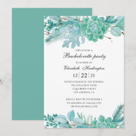 Minziger Junggeselinnen-Abschied. Aquarellbilder Einladung