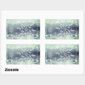 Minziger Schneeflockenaufkleber Rechteckiger Aufkleber (Blatt)