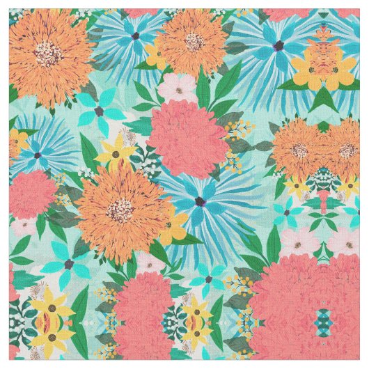 Minzpadel floral stoff (Nahaufnahme)