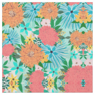 Minzpastell Blumen Stoff