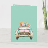 Minzrosa Auto Weihnachtsgeschenke Karte (Rückseite)