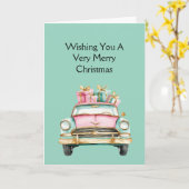 Minzrosa Auto Weihnachtsgeschenke Karte (Gelbe Blume)