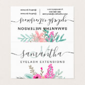 Minzrosa Blütenfarbe Visitenkarten (Außenseite Aufgefaltet)