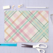 minzrosa Himbeere Orange Sommerzeit kariert Seidenpapier (Handwerk)