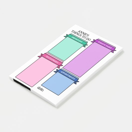 Minzrosa Lila Niedliche Multifunktionsleisten-Etik Post-it Klebezettel (angewinkelt)